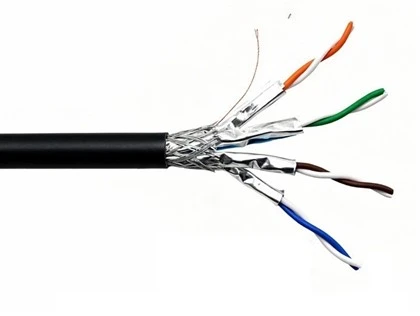 S/FTP CAT6A イーサネット ケーブル ハイフレックス TPE ジャケット